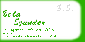 bela szunder business card